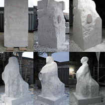 2009-2012, St. Benignus of Bischleben, lifesize stone sculpture, Carrara marble